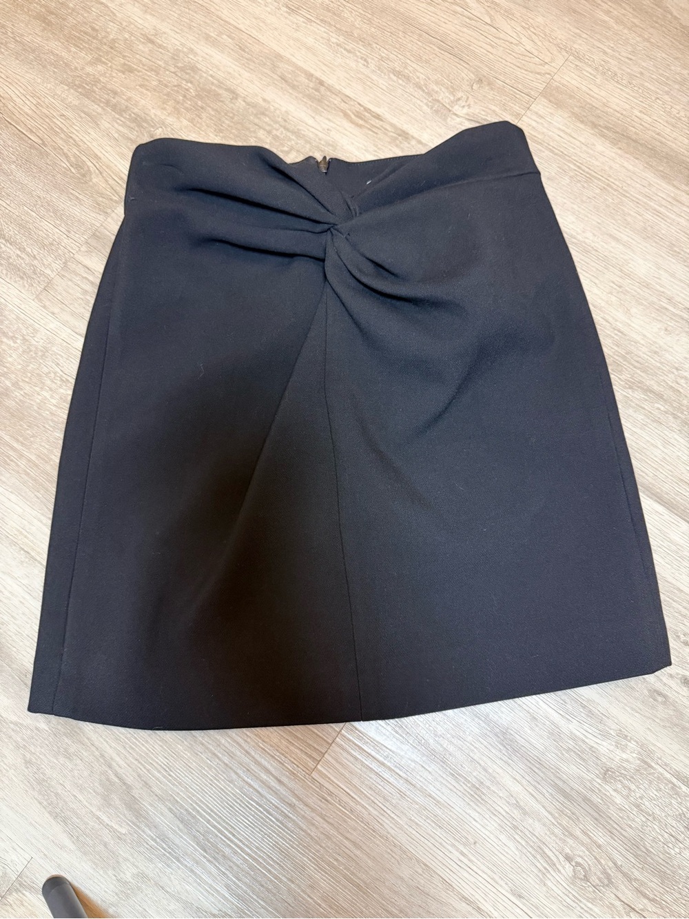 Zara Twist-Front Black Mini Skirt small